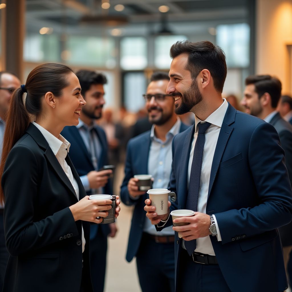 Sesión de networking durante un receso